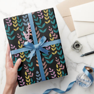 Botaniskt färgstarkt Löv Watercolor Boho Presentpapper