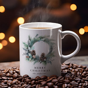 Botaniskt festivt andedräkt God jul Kaffemugg