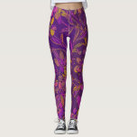 Botaniskt fet Blommönster i Mörkens Lila Leggings<br><div class="desc">Den här färglösa botaniska mönster har illustrerat blommigtar och blommor i en rik,  en djup färg-palett av lila.</div>