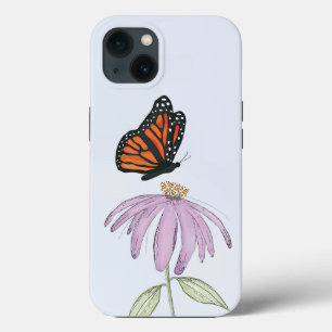 Botaniskt fjäril och Lila Blommigt Natur
