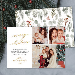 Botaniskt flytande Elegant 3 - multifotomul Julkort