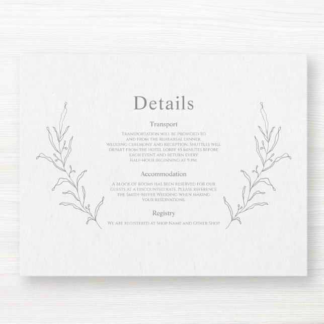 Botaniskt flytande Sketch Teckning Elegant Modern Tilläggskort (Skapare uppladdad)