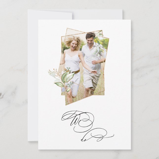 *~* Botaniskt FOTO AR6 OSA + QR Bröllop Inbjudningar (Framsida)