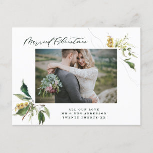 botaniskt foto av elegant, gift, nyklippt helg vykort