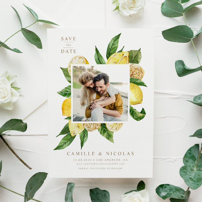 Botaniskt foto av vattenfärg Lemon Ram Spara Datumet (Skapare uppladdad)