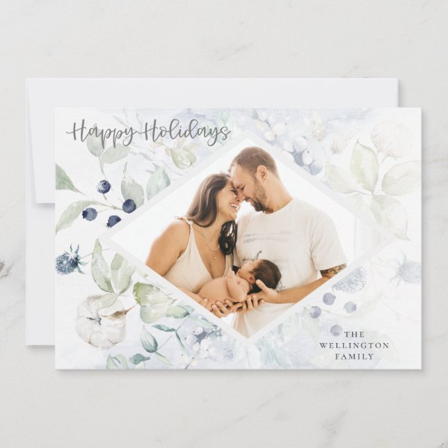 Botaniskt foto från glad helg arktiska vintern julkort (Framsida)