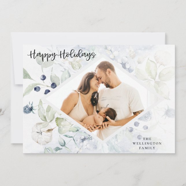 Botaniskt foto från glad helg arktiska vintern julkort (Framsida)