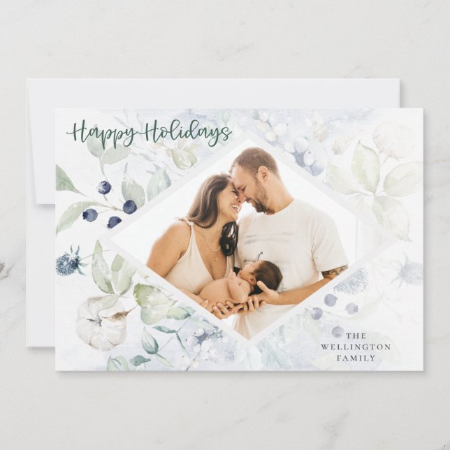 Botaniskt foto från glad helg arktiska vintern julkort (Framsida)