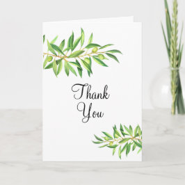botaniskt foto från Olive gren sage grönt Tack Kort