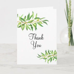 botaniskt foto från Olive gren sage grönt Tack Kort