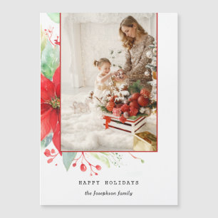 Botaniskt foto med modern vattenfärg jul