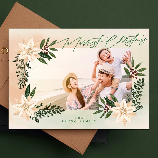 Botaniskt foto Ram | GOD JUL Julkort (Skapare uppladdad)