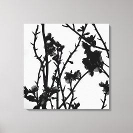 Botaniskt fotografi av Almond Träd Outline Blommig Canvastryck