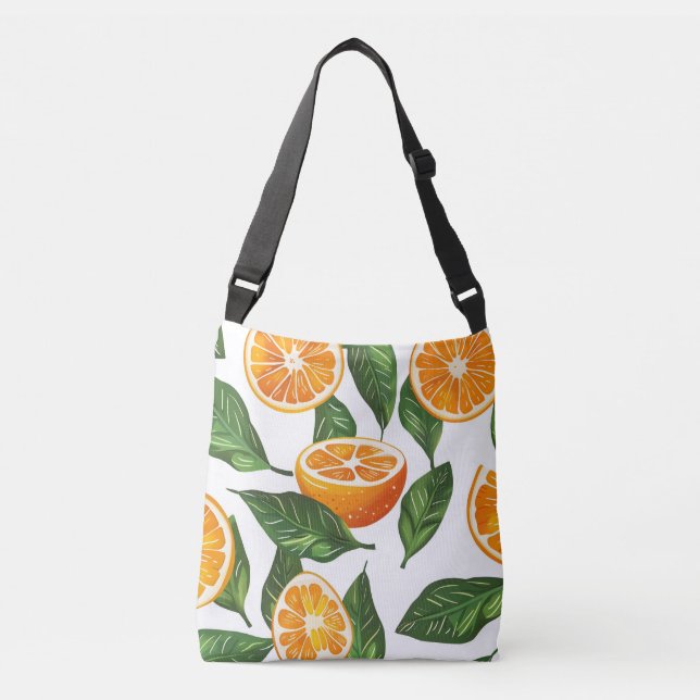 Botaniskt fruktorange Citrus sömlös Axelväska (Framsida)