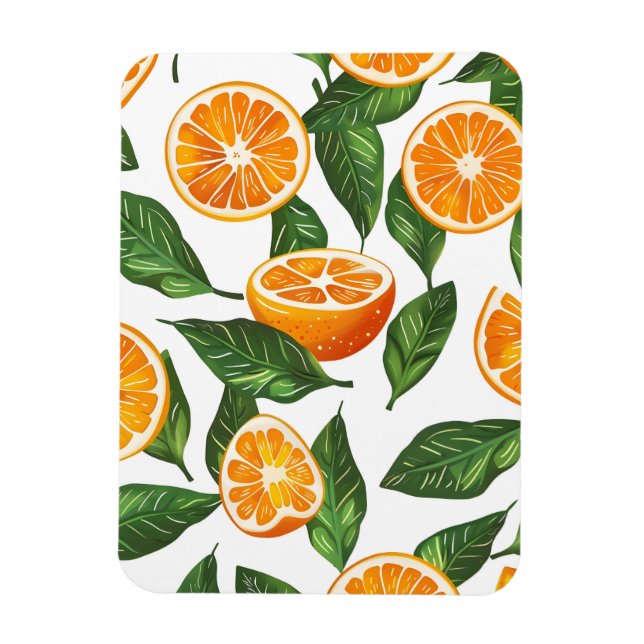 Botaniskt fruktorange Citrus sömlös Magnet (Vertikal)