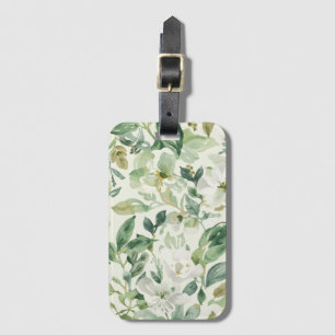 Botaniskt grönt akvarell blommande blad Natur Bagagebricka