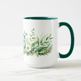 Botaniskt grönt blomster mugg