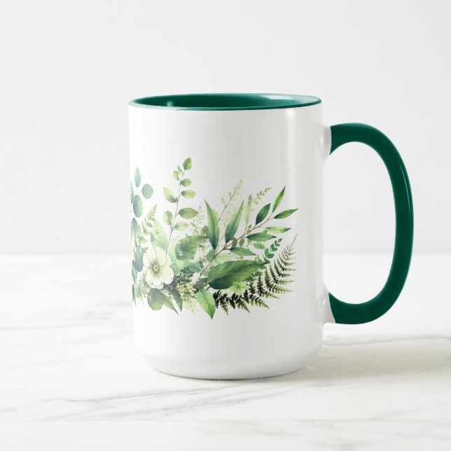 Botaniskt grönt blomster mugg (Höger)