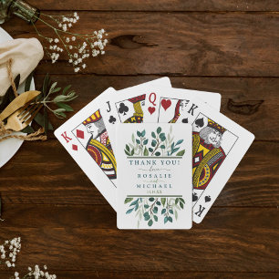 Botaniskt Grönt Bröllop Casinokort