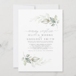 Botaniskt grönt kvällsmottagning Bröllop Inbjudningar