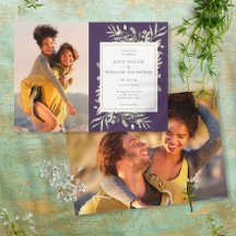 Botaniskt grönt lila fotobryllop