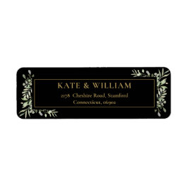 Botaniskt grönt Löv Adress Returadress Etikett