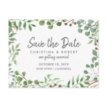 Botaniskt grönt | Löv | Spara datum