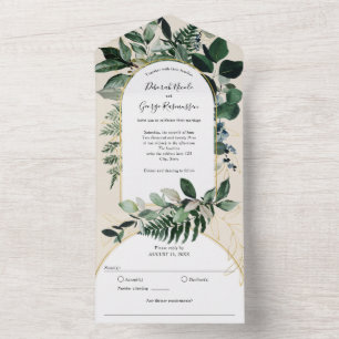 Botaniskt grönt Modern Boho Arch Beige Ivory