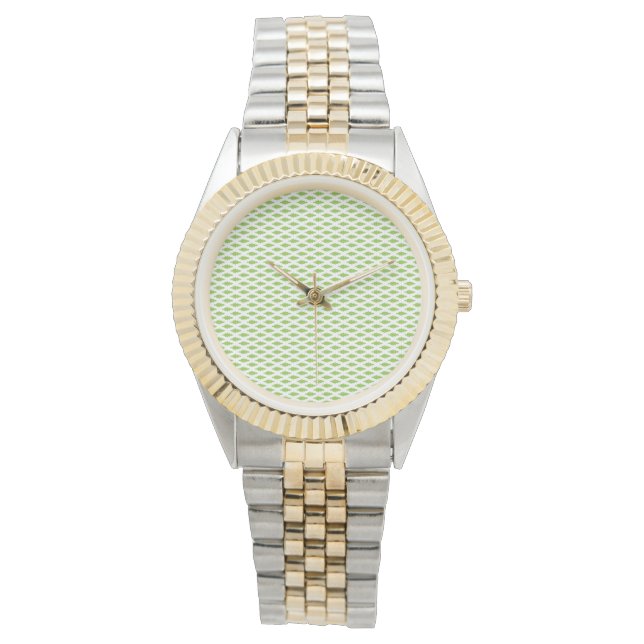 Botaniskt grönt pärmset armbandsur (Framsida)