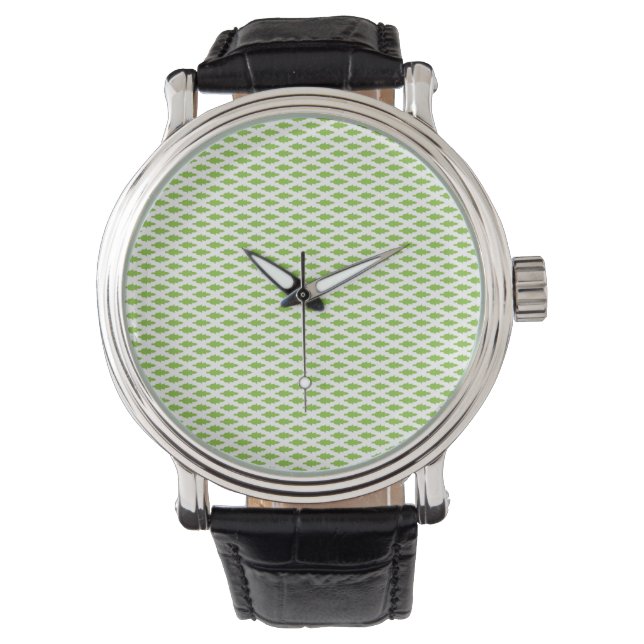 Botaniskt grönt pärmset armbandsur (Framsida)