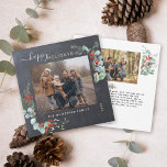 Botaniskt grönt vattenfärgat Rustic Chalkboard Julkort<br><div class="desc">Du kommer att kärlek dessa vackra julkort! De har botaniska vattenfärgsarrangemang med mistletoe,  gräs grenar,  bär och spädbarn andedräkt.</div>