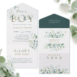 Botaniskt Guld Brev Baby Shower | Böcker För Bebis