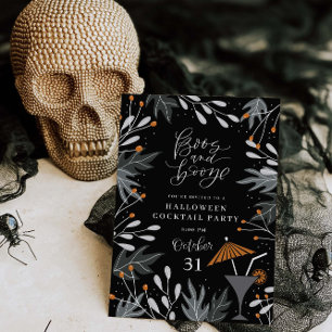 Botaniskt Halloween Cocktail-partinbjudningskort Inbjudningar