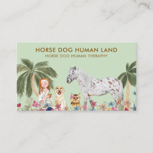 Botaniskt Handflatan HORSE HUND HUMAN THERAPHY Visitkort