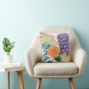 Botaniskt Harmony Vibrant Blommigt Dekorativ kudde