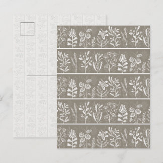 Botaniskt herbarium Fantasifulla Växter Lera Beige Vykort