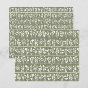 Botaniskt herbarium Olivgrönt Scrapbookpapper