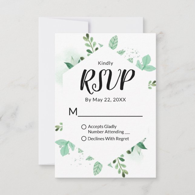 Botaniskt hexagonramat Bröllop, friskt OSA Kort (Framsida)