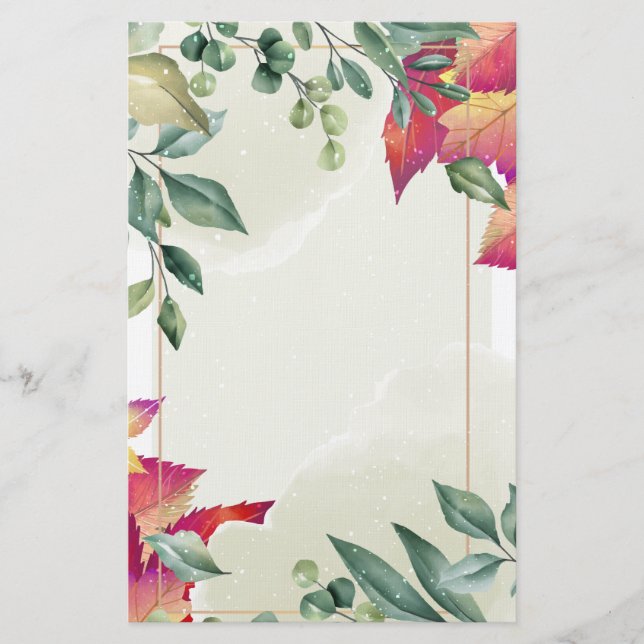 Botaniskt Höst löv Brevpapper (Framsida)