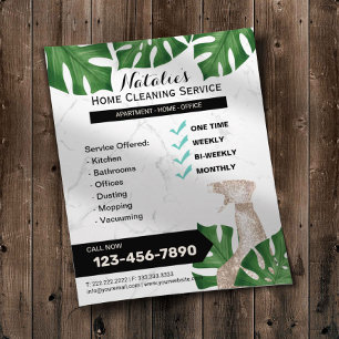 Botaniskt hus Städning Maid Service Marble Flygblad