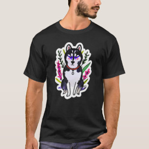 Botaniskt Husky Hund Coola Malamute Manar Women Ki T Shirt