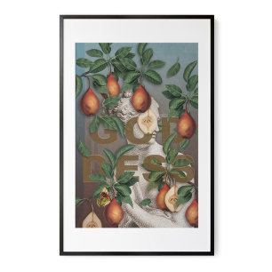 Botaniskt Illustration Collage Goddess Venus Poster