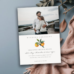 Botaniskt inbjudande av Boho-fotobröllop med minim Tack Kort