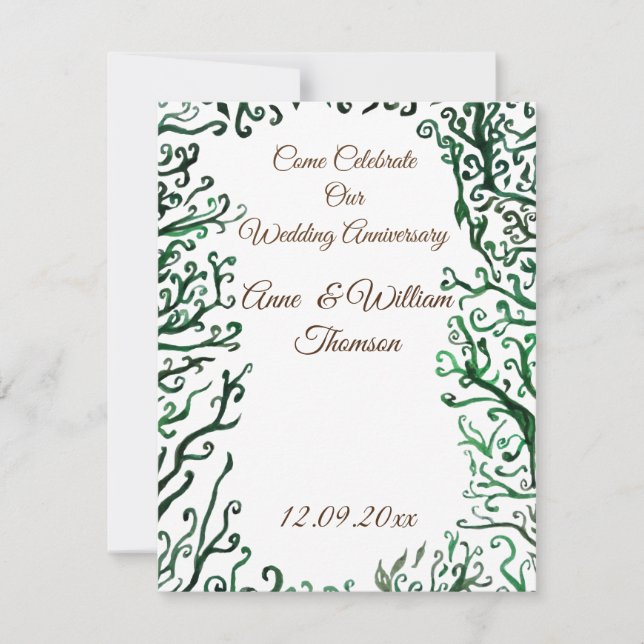 Botaniskt Inslag-jubileumskort Inbjudningar (Framsida)