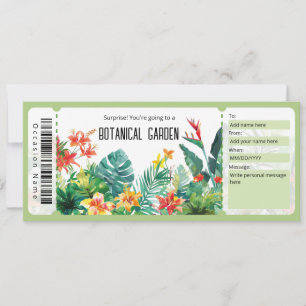Botaniskt intyg för gåva från Garden Biljett Inbjudningar