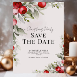 Botaniskt julfirande Save the Date-kort Inbjudningar