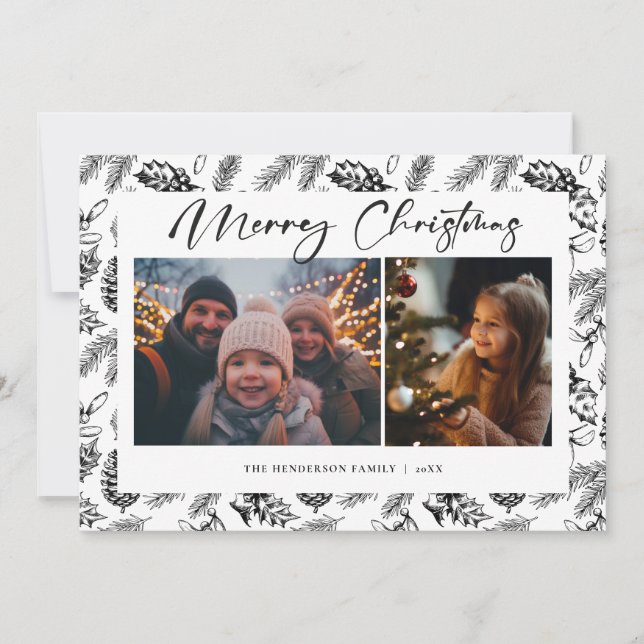 Botaniskt julfoto julkort (Framsida)