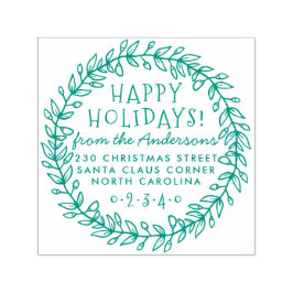 Botaniskt julfrö Namn och Returadress Självfärgande Stämpel