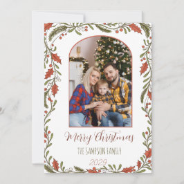Botaniskt julhus - Anpassningsbar Family Photo Julkort