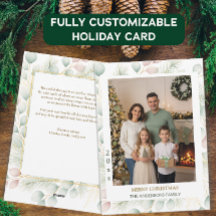 Botaniskt julkort för familjefoto